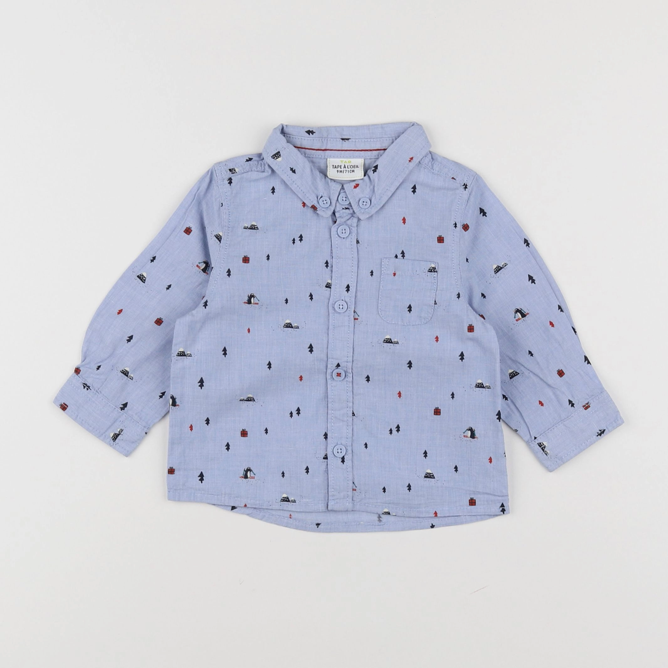 Tape à l'oeil - chemise bleu - 9 mois